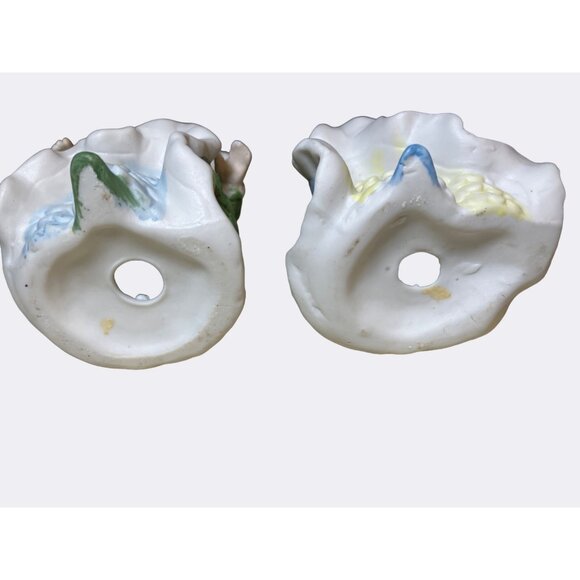 Adorable Pair Of Bisque Porcelain Girls With Bloomers - Picture 9 of 13